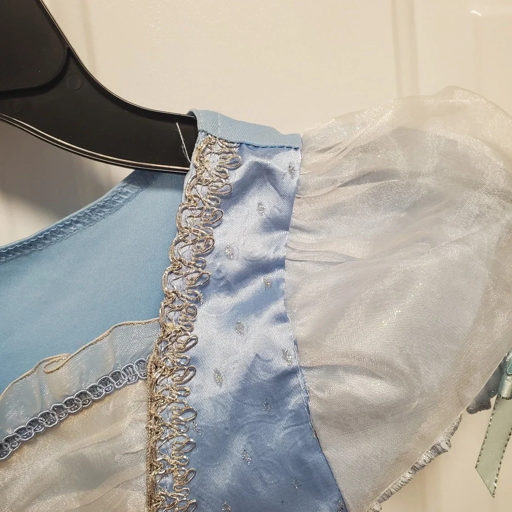 Disney Store Cinderella Ball Gown Dress Costume Blue Princess Halloween READ HOL